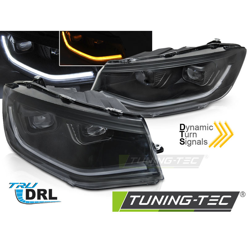 Fari Anteriori Luci Diurne DRL Nero per Volkswagen Caddy Dal 2020 (Cod. TT-LPVWV1)
