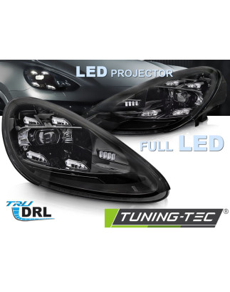 Fari Anteriori Luci Diurne DRL LED Nero per Porsche Cayenne 2010-2015 (Cod. TT-LPPO13)