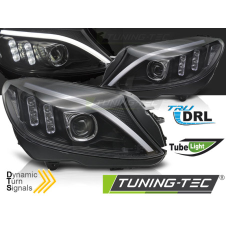 Fari Anteriori LED Nero per Mercedes-Benz W205 2014-2018 (Cod. TT-LPMEE7)