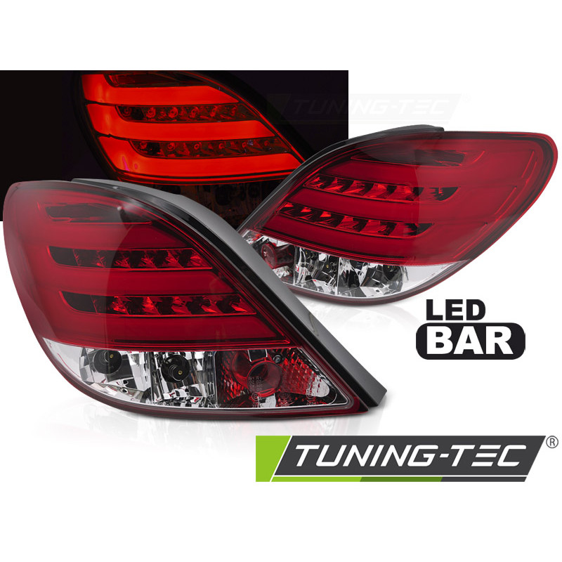 Fanali Posteriori LED Rosso/bianco per Peugeot 207 3D/5D 05/2006-06/2009 (Cod. TT-LDPE25)