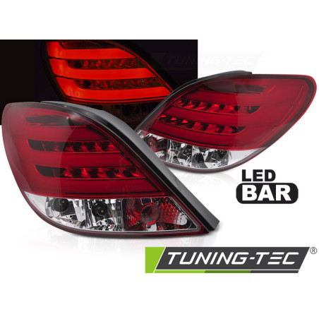 Fanali Posteriori LED Rosso/bianco per Peugeot 207 3D/5D 05/2006-06/2009 (Cod. TT-LDPE25)