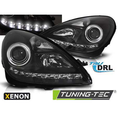 Fari Anteriori Luci Diurne DRL Nero per Mercedes-Benz R171 Slk 2004-2011 (Cod. TT-LPMEE5)