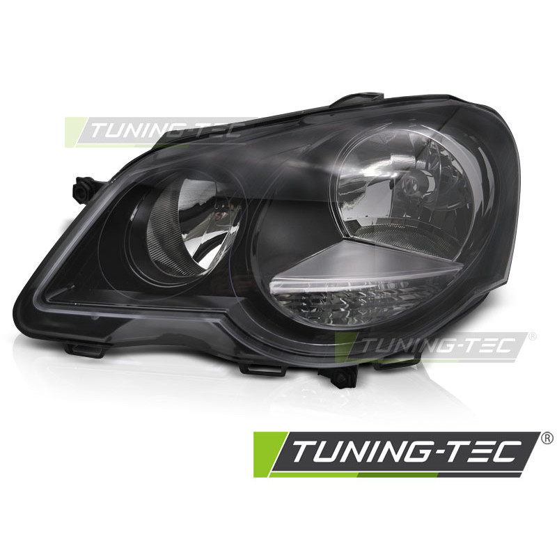 Fari Anteriori Nero per Volkswagen Polo 9N3 2005-2009 (Cod. TT-FVW04L)
