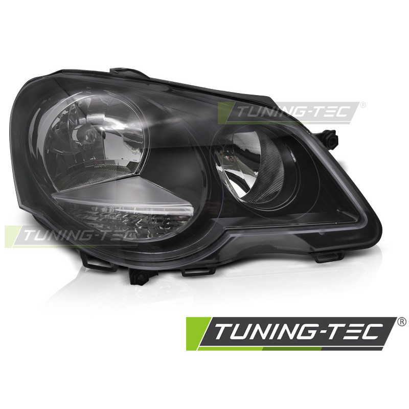 Fari Anteriori Nero per Volkswagen Polo 9N3 2005-2009 (Cod. TT-FVW04R)