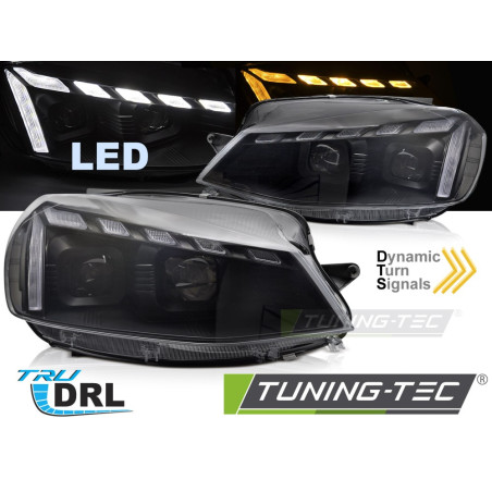 Fari Anteriori Luci Diurne DRL LED Nero per Volkswagen Golf 7 2017-2019 (Cod. TT-LPVWW3)