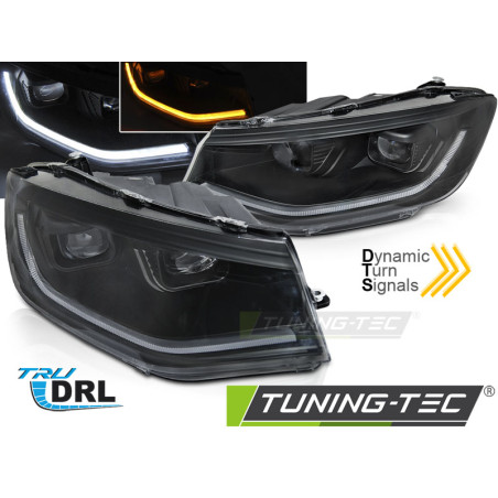 Fari Anteriori Luci Diurne DRL LED Nero per Volkswagen Caddy Dal 2020 (Cod. TT-LPVWV4)