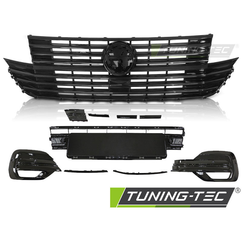 Griglia Frontale Nero Lucido Nero per Volkswagen Transporter T6.1 Dal 2020 (Cod. TT-GRVW34)