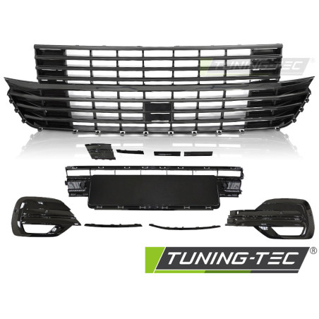 Griglia Frontale Nero Lucido Nero per Volkswagen Transporter T6.1 Dal 2020 (Cod. TT-GRVW33)