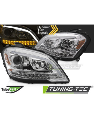 Fari Anteriori Cromato per Mercedes-Benz W164 Ml Classe M 2009-2011 (Cod. TT-LPMED9)