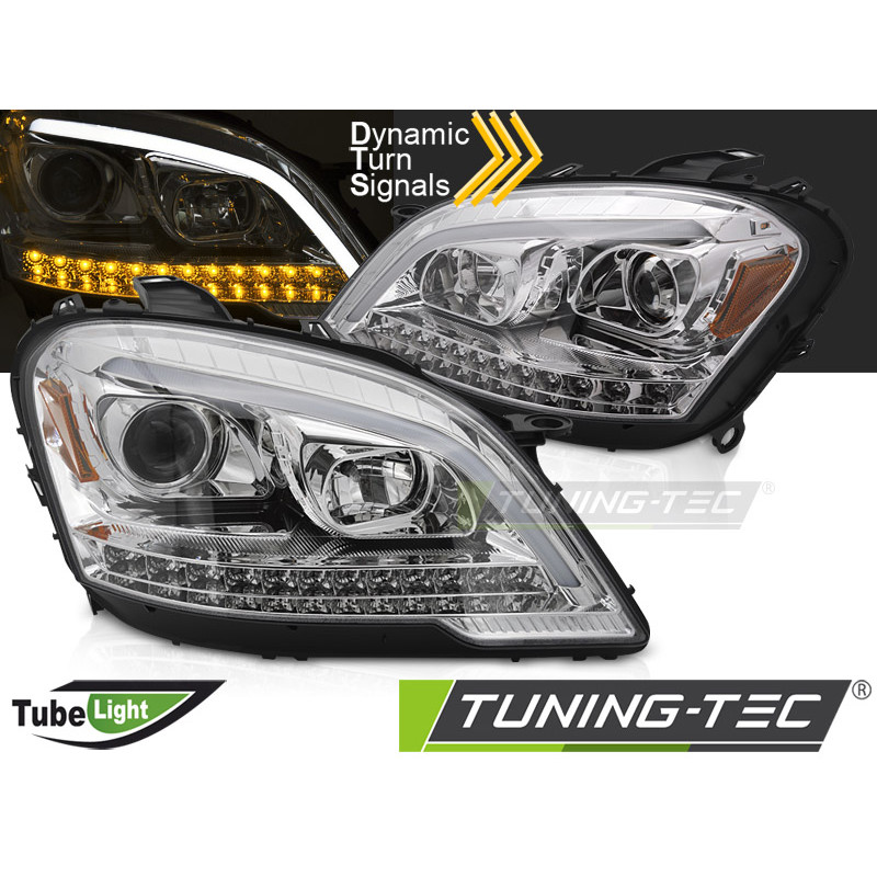 Fari Anteriori Cromato per Mercedes-Benz W164 Ml Classe M 2009-2011 (Cod. TT-LPMED9)