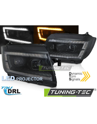 Fari Anteriori Luci Diurne DRL LED Nero per Volkswagen Crafter Ii Dal 2017 (Cod. TT-LPVWV9)