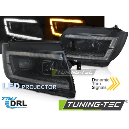 Fari Anteriori Luci Diurne DRL LED Nero per Volkswagen Crafter Ii Dal 2017 (Cod. TT-LPVWV9)
