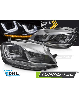 Fari Anteriori Cromato Nero per Volkswagen Golf 7 2013-2017 (Cod. TT-LPVWV5)