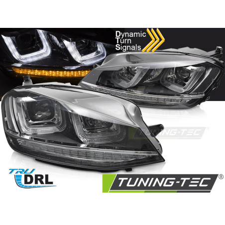 Fari Anteriori Cromato Nero per Volkswagen Golf 7 2013-2017 (Cod. TT-LPVWV5)