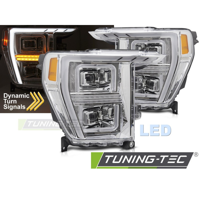 Fari Anteriori LED Cromato per Ford F150 Mk14 2020-2023 (Cod. TT-LPFOC1)