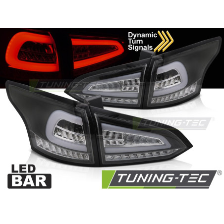 Fanali Posteriori LED Nero per Ford Focus Mk 3 Sw 2011-2018 (Cod. TT-LDFO80)