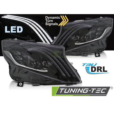 Fari Anteriori LED Nero per Mercedes-Benz V-class/vito W447 2014-2023 (Cod. TT-LPMEF0)