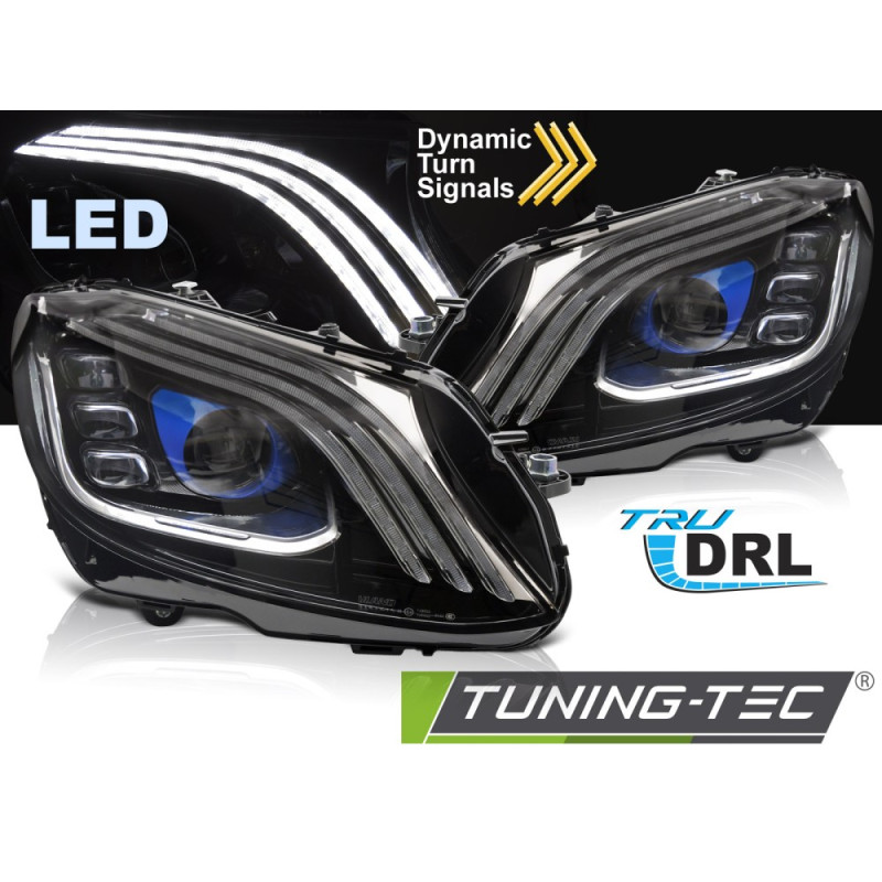 Fari Anteriori LED Nero per Mercedes-Benz W205 2014-2021 (Cod. TT-LPMEE8)
