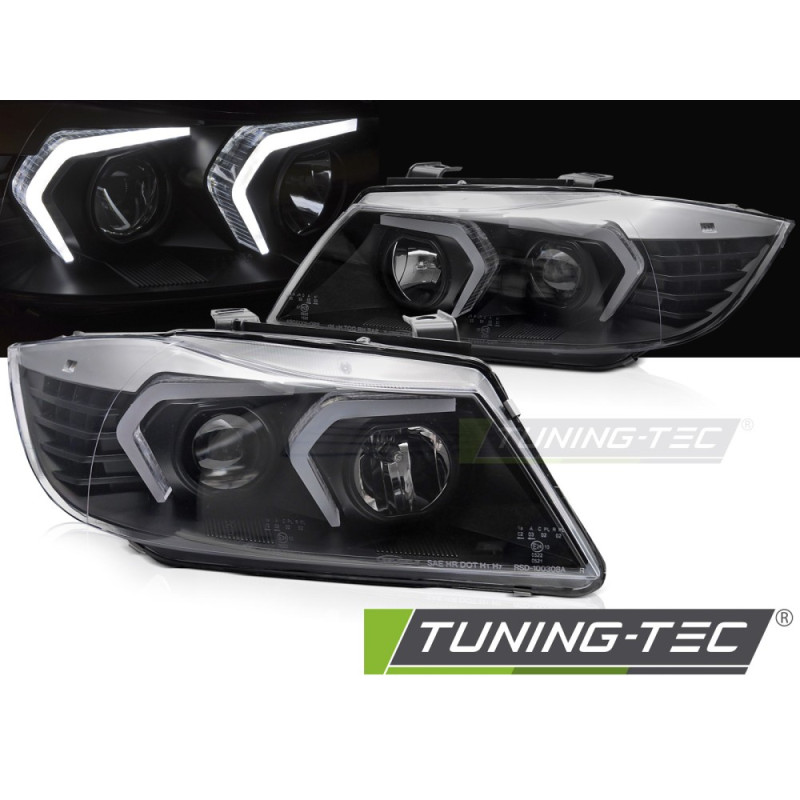 Fari Anteriori LED Nero per BMW E90/E91 2005-2008 (Cod. TT-LPBMP4)