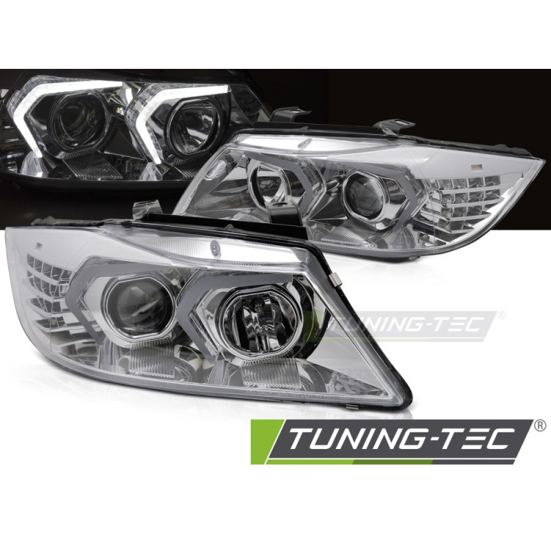 Fari Anteriori LED Cromato per BMW E90/E91 2005-2008 (Cod. TT-LPBMP3)