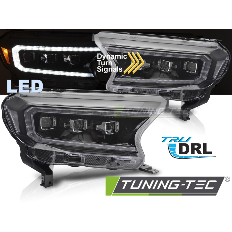Fari Anteriori LED Nero per Ford Ranger V 2016-2022 (Cod. TT-LPFO94)