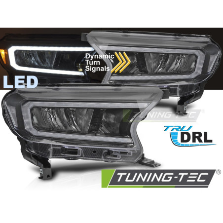 Fari Anteriori LED Nero per Ford Ranger V 2016-2022 (Cod. TT-LPFO93)