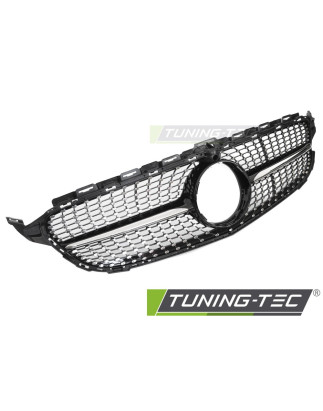 Griglia Frontale Cromato Nero per Mercedes-Benz W205 /s205 14-18/C205 15-18/A205 16-18 2014-2018 (Co