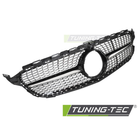 Griglia Frontale Cromato Nero per Mercedes-Benz W205 /s205 14-18/C205 15-18/A205 16-18 2014-2018 (Co