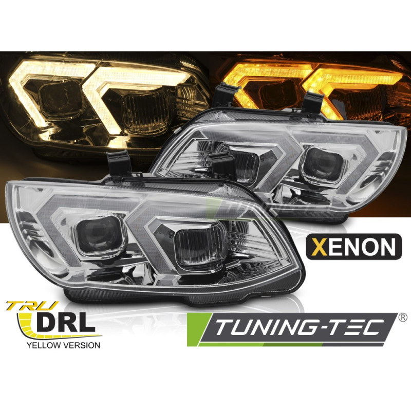 Fari Anteriori Luci Diurne DRL LED Cromato per BMW E92/E93 Lci 2010-2013 (Cod. TT-LPBMS5)