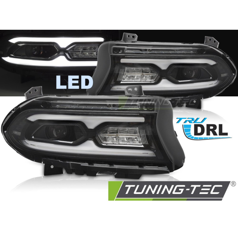 Fari Anteriori LED Nero per Dodge Charger 2014-2023 (Cod. TT-LPDO45)