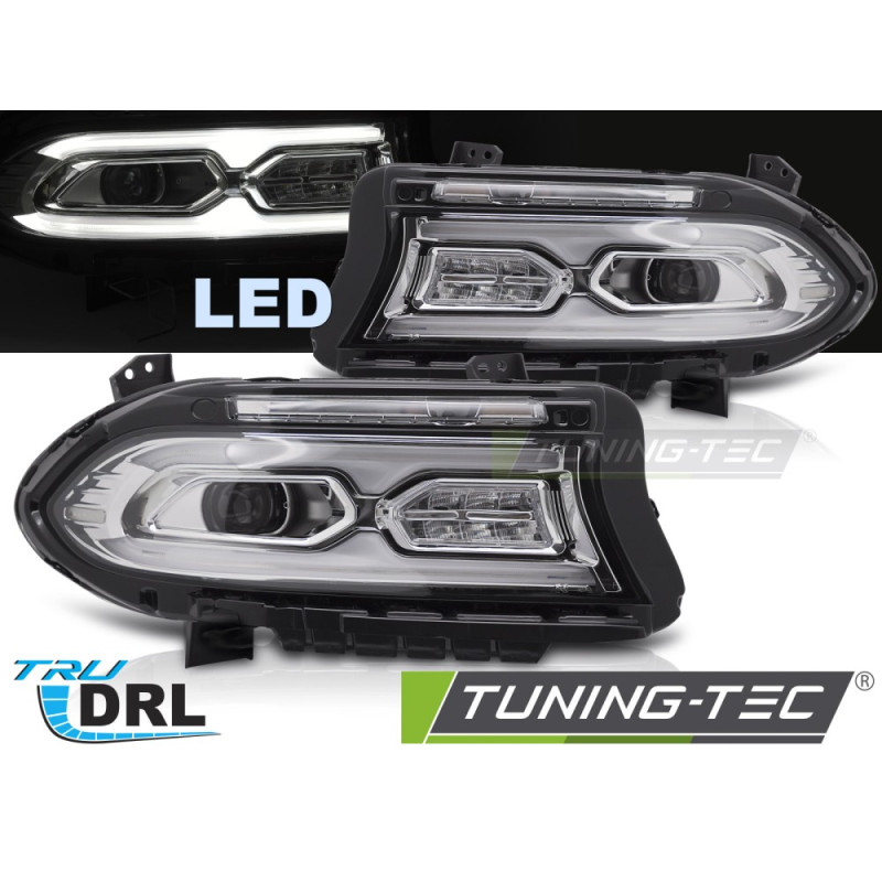 Fari Anteriori LED Cromato per Dodge Charger 2014-2023 (Cod. TT-LPDO44)