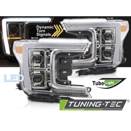 Fari Anteriori LED Cromato per Ford F150 Mk13 2017-2020 (Cod. TT-LPFOB7)