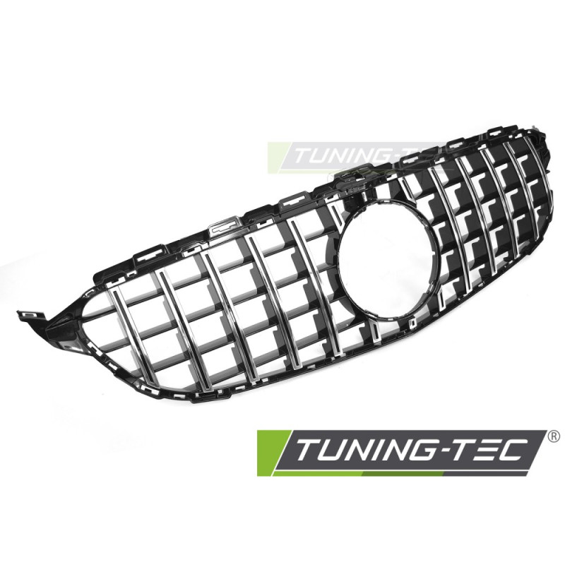 Griglia Frontale Cromato Nero per Mercedes-Benz W205 /s205 14-21/C205 15-23/A205 16-23 2014-2021 (Co
