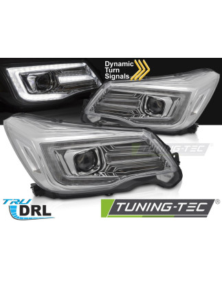 Fari Anteriori Luci Diurne DRL Cromato per Subaru Forester Iv 2013-2018 (Cod. TT-LPSU17)