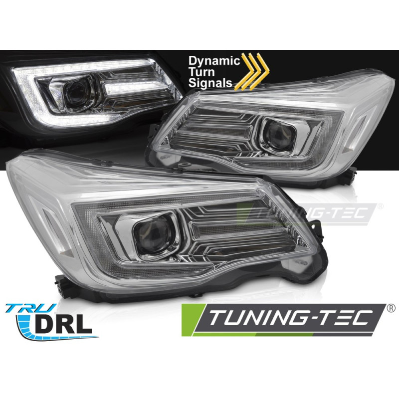 Fari Anteriori Luci Diurne DRL Cromato per Subaru Forester Iv 2013-2018 (Cod. TT-LPSU17)