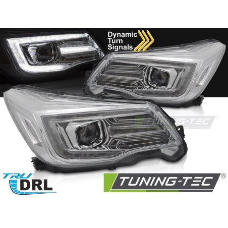 Fari Anteriori Luci Diurne DRL Cromato per Subaru Forester Iv 2013-2018 (Cod. TT-LPSU17)