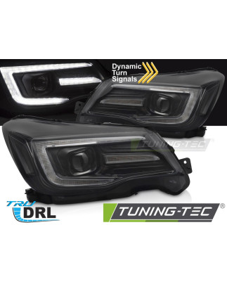 Fari Anteriori Luci Diurne DRL Nero per Subaru Forester Iv 2013-2018 (Cod. TT-LPSU18)