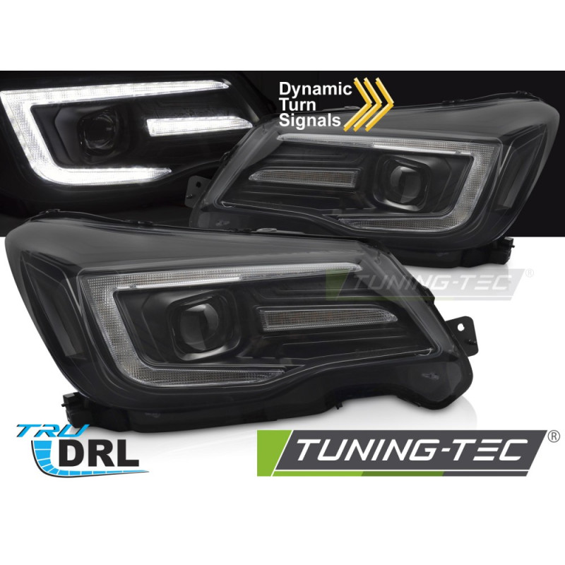 Fari Anteriori Luci Diurne DRL Nero per Subaru Forester Iv 2013-2018 (Cod. TT-LPSU18)