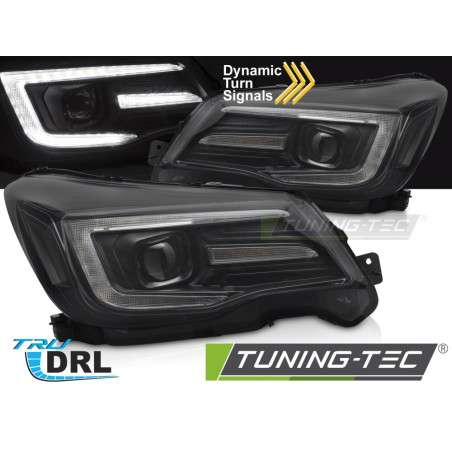 Fari Anteriori Luci Diurne DRL Nero per Subaru Forester Iv 2013-2018 (Cod. TT-LPSU18)