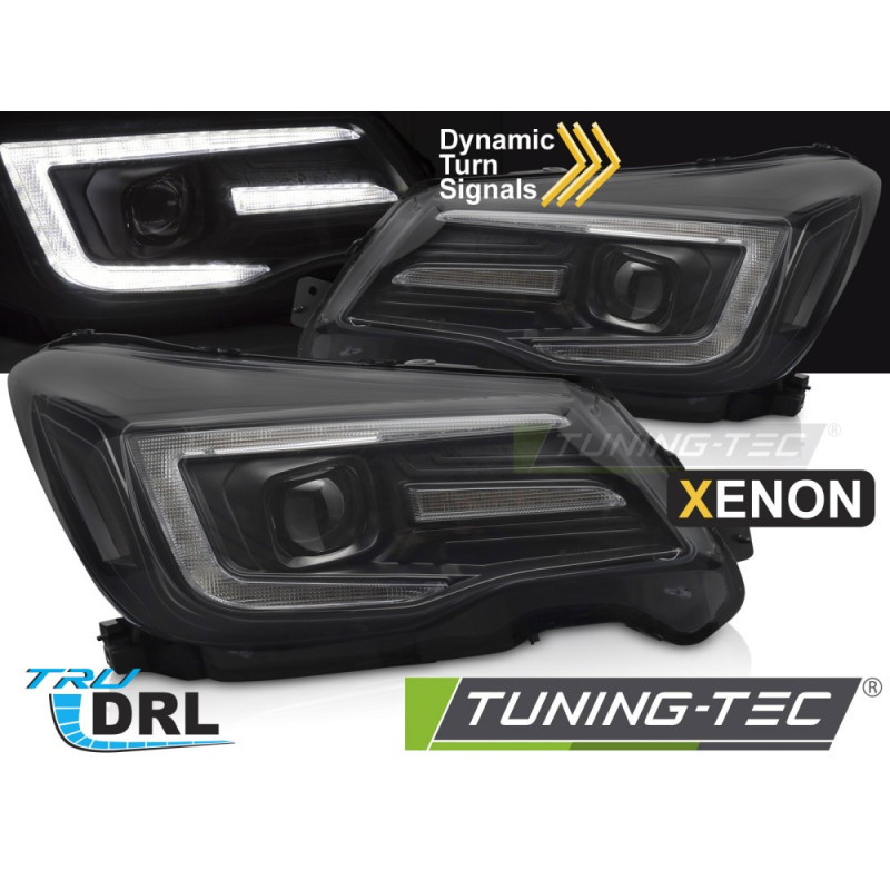 Fari Anteriori Luci Diurne DRL Nero per Subaru Forester Iv 2013-2018 (Cod. TT-LPSU20)