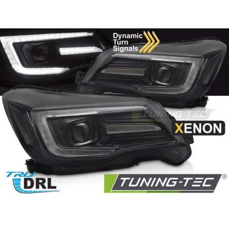 Fari Anteriori Luci Diurne DRL Nero per Subaru Forester Iv 2013-2018 (Cod. TT-LPSU20)