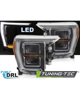 Fari Anteriori Luci Diurne DRL LED Nero per Ford F150 Mk14 2020-2023 (Cod. TT-LPFOA5)