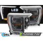 Fari Anteriori Luci Diurne DRL LED Nero per Ford F150 Mk14 2020-2023 (Cod. TT-LPFOA5)
