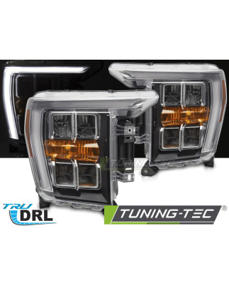 Fari Anteriori Luci Diurne DRL Nero per Ford F150 Mk14 2020-2023 (Cod. TT-LPFOA4)