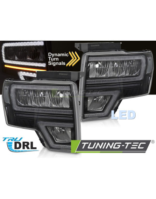Fari Anteriori con Luci Diurne Luci Diurne DRL LED Nero per Ford F150 Mk12 Seq 2008-2014 (Cod. TT-LP