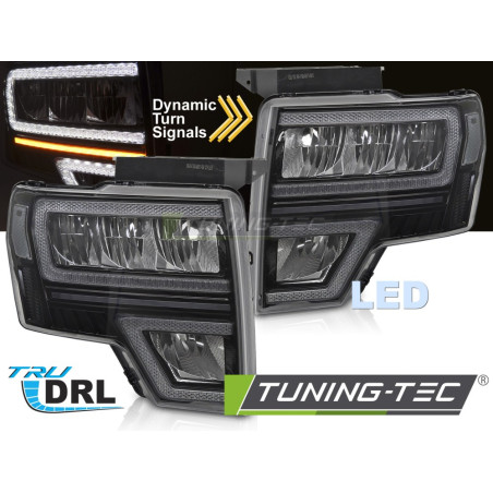 Fari Anteriori con Luci Diurne Luci Diurne DRL LED Nero per Ford F150 Mk12 Seq 2008-2014 (Cod. TT-LP