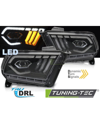 Fari Anteriori Luci Diurne DRL LED Nero per Ford Mustang 2010-2013 (Cod. TT-LPFO98)