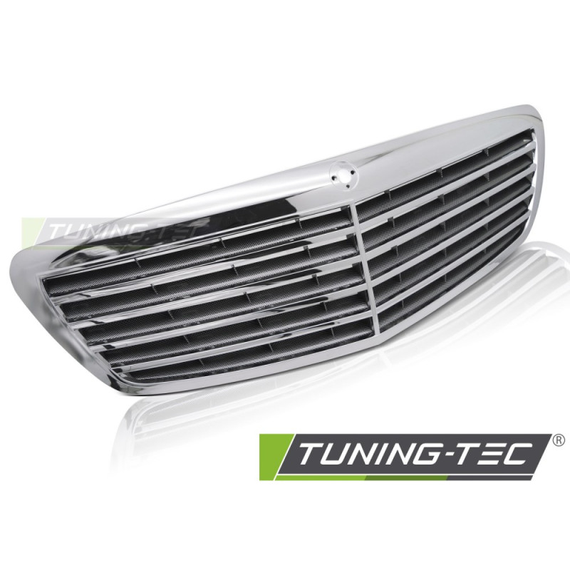 Griglia Frontale Carbon Look Cromato per Mercedes-Benz S-class W221 2005-2009 (Cod. TT-GRME62)