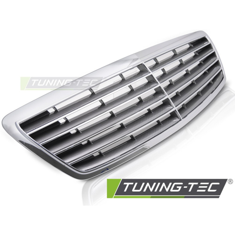 Griglia Frontale Carbon Look Cromato per Mercedes-Benz S-class W220 2002-2005 (Cod. TT-GRME61)