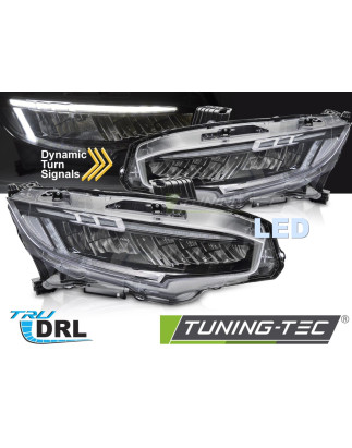 Fari Anteriori LED Nero per Honda Civic X 2016-2021 (Cod. TT-LPHO36)